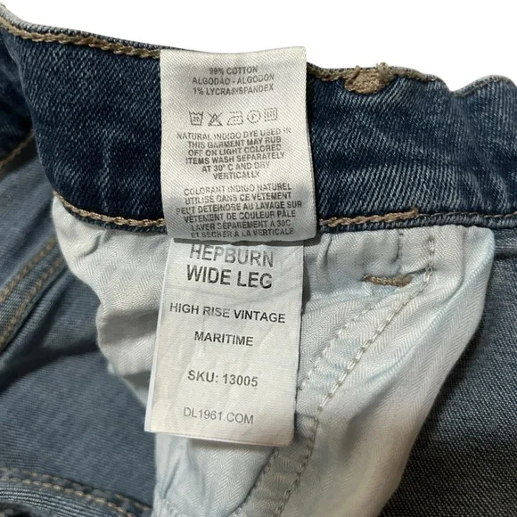 DL1961 Blue Flare Wide Leg Jeans - Picture 8 of 9